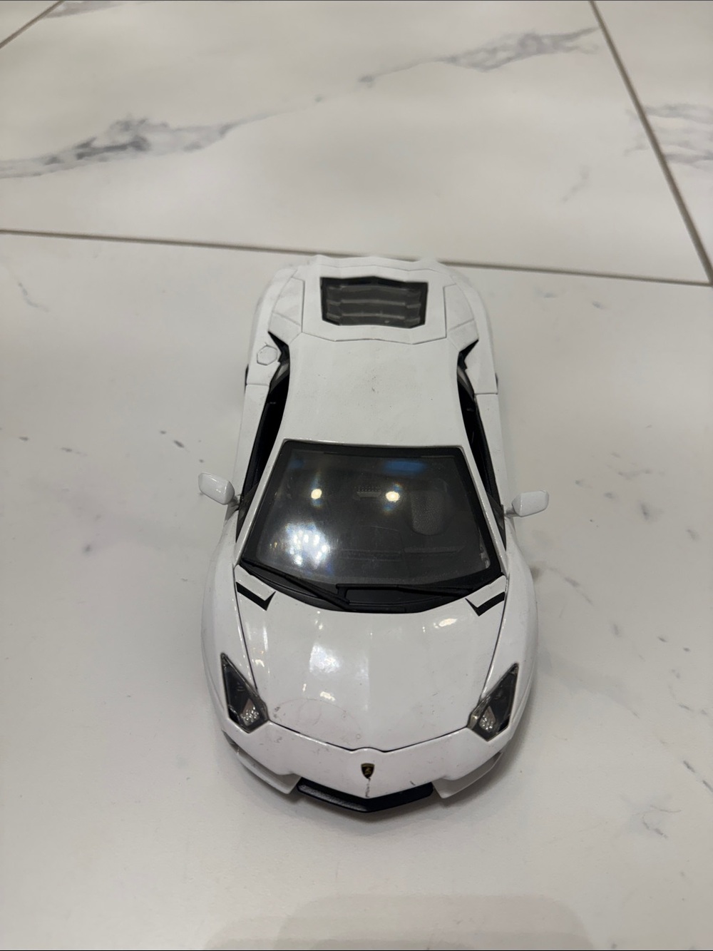 White Kids Toy Sports Car - Die-Cast Model